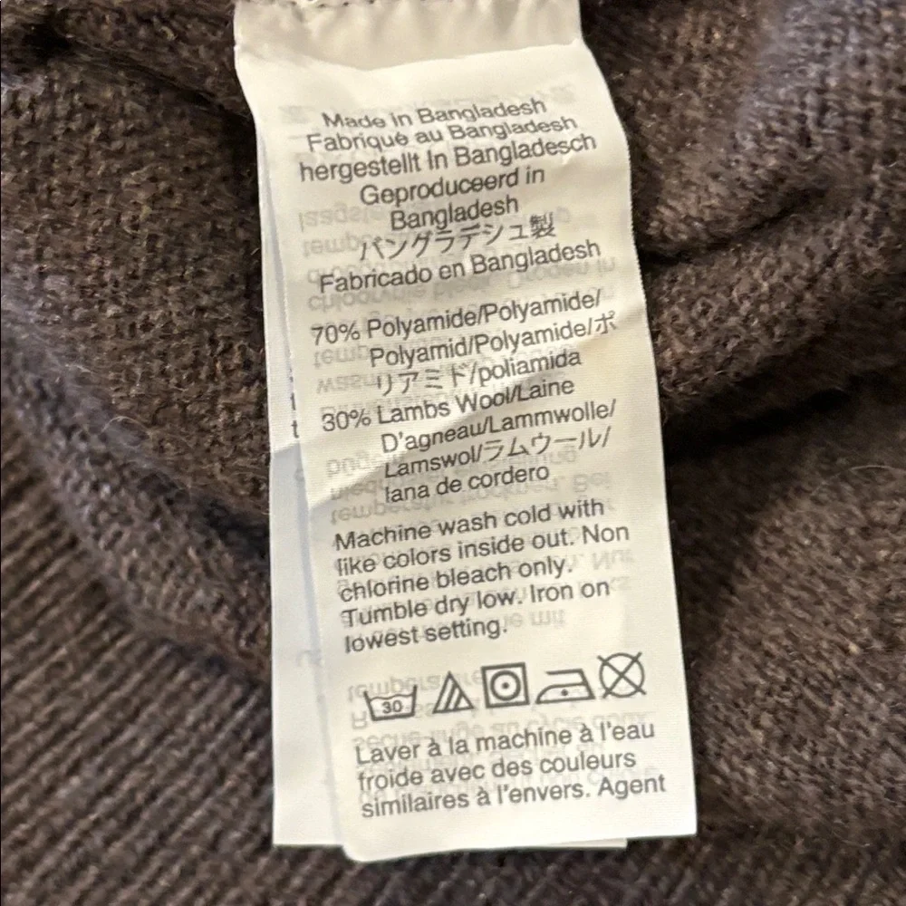 NWT J. Crew Shawl Cool Lambswool Blend Men's Brown Turtleneck Sweater Small